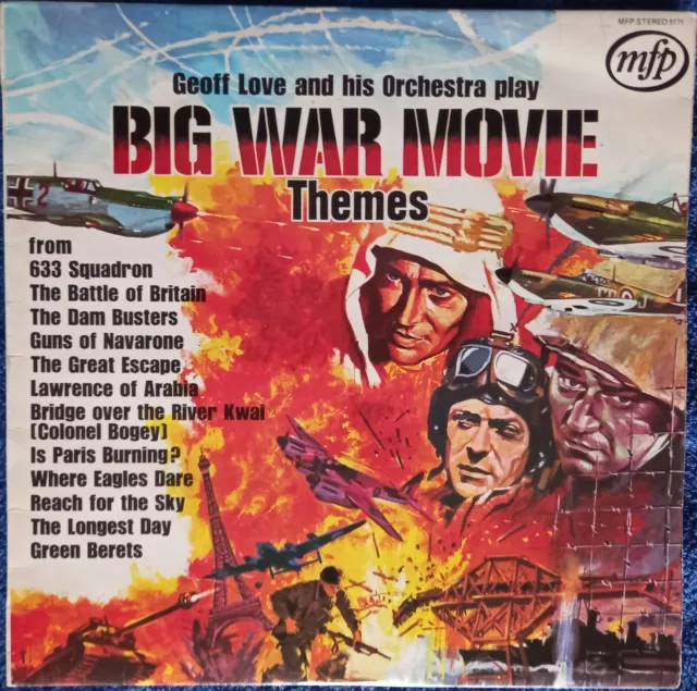 Geoff Love And His Orchestra: Big War Movie Themes 12" Vinyl LP 1971 Near Mint