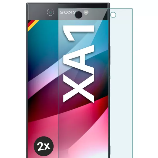 2x Echt Glas für Sony Xperia XA1 Panzerfolie HD Hartglas Premium Displayschutz