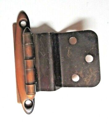 Amerock AS Copper Semi Concealed Cabinet Door Hinge 1/2" Inset 5 Knuckle MCM Vtg