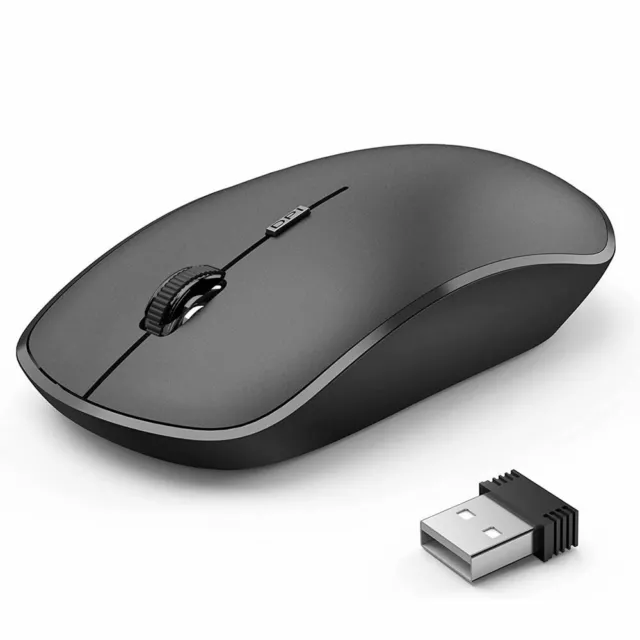 BLACK WIRELESS CORDLESS 2.4GHz MOUSE USB DONGLE OPTICAL SCROLL FOR PC LAPTOP MAC