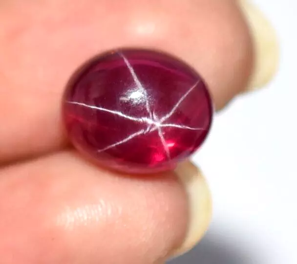 Natural 10.00 Ct Mozambique Rays Red Star Ruby Oval Cabochon Certified Gemstone