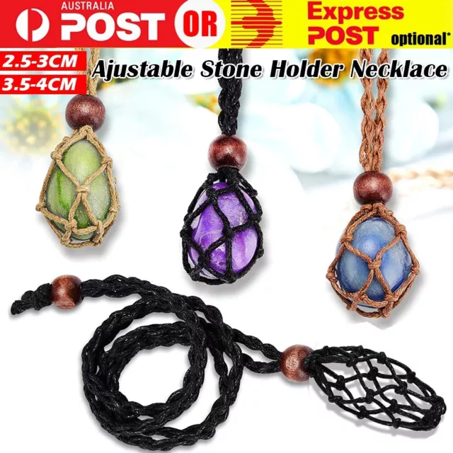 Crystal Stone Holder Necklace Crystal Pendant Holder Adjustable
