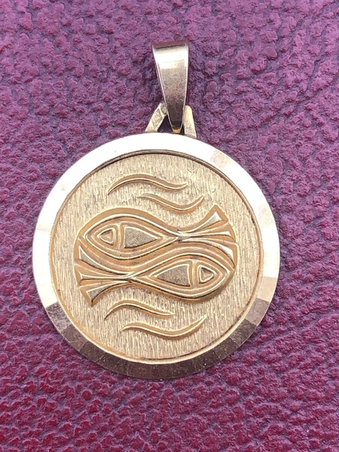 Médaille Zodiaque Poissons & Soleil en Argent 925 - Lumiosa