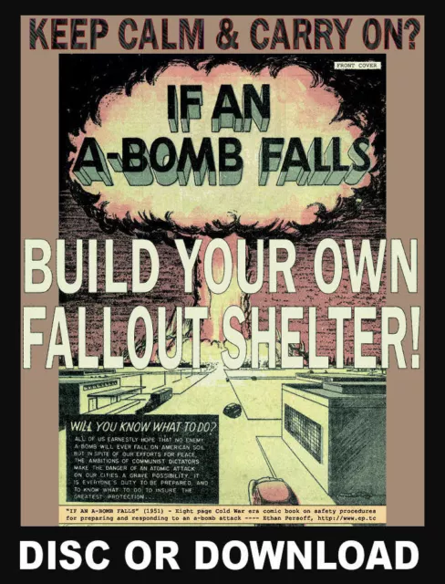 BUILD A FALLOUT SHELTER / SURVIVAL BUNKER PLANS Nuclear Bomb - Book Scans, Films