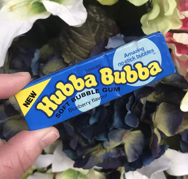 Vintage 2003 Hubba Bubba BUBBLE TAPE Gum Container candy 3” Amurol SIX FLAGS