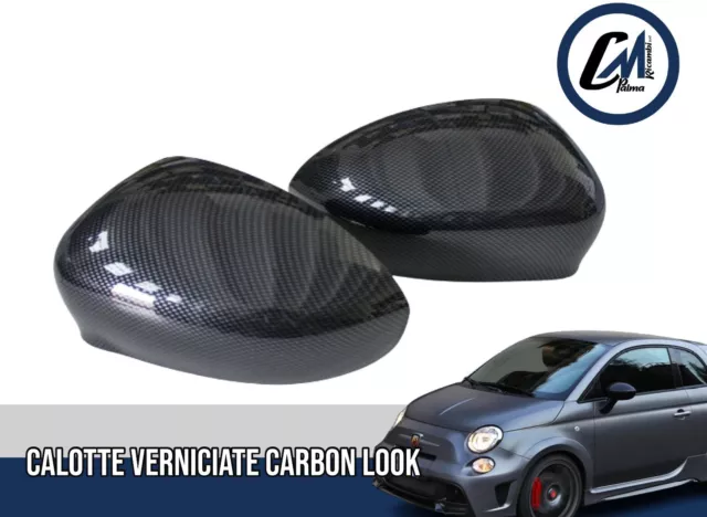 2X Par Carcasas Carbon Look Efecto Carbono Espejo Retrovisor Fiat 500