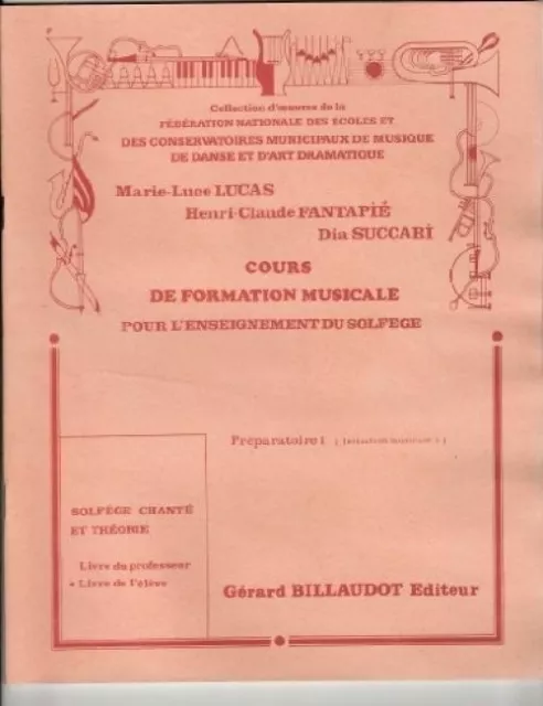 Cours de Formation Musicale (solfège chanté et théorie) Préparatoire 1