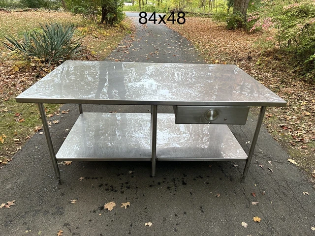 Custom Heavy Duty Stainless Steel Worktop Table Island 84" x 48”