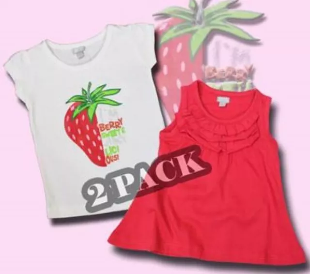 Girls 2-3 Funky Diva 2 Pack: Vest & Short Sleeve Top T shirt BNWT