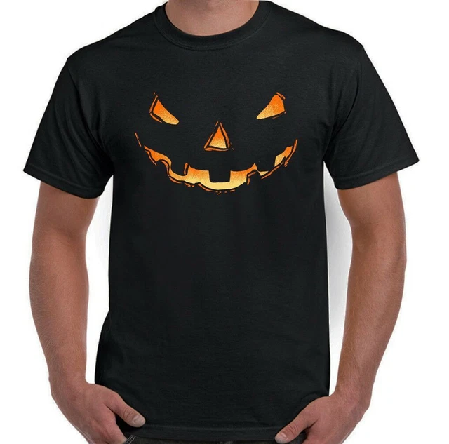 Halloween T-Shirt Zucca Sorriso Uomo Costume Vestito Inquietante Pauroso Ghost