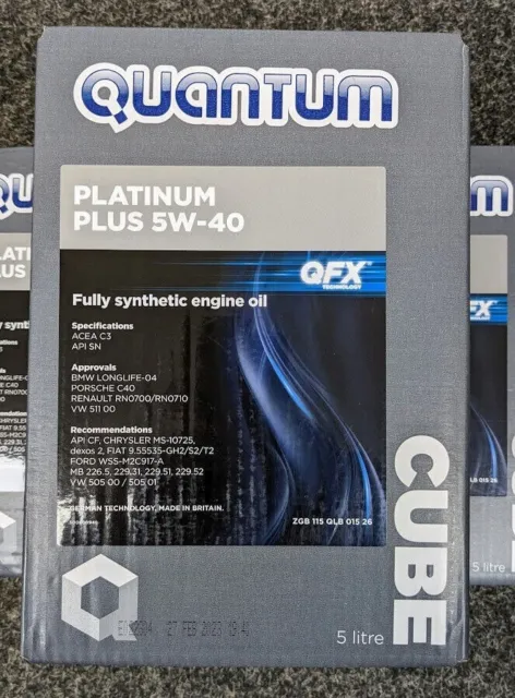 Quantum Platinum Plus 5W-40 Engine Oil 5 Litres Vw 505 00/505 01 C3