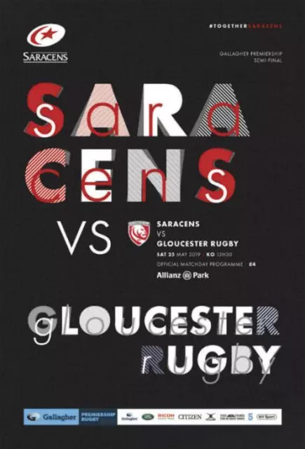 * 2018/19 - Saracens Rugby Home Programmes - Choose From List *