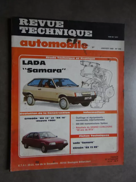 Revue Technique Automobile Rta Lada Samara Citroen Bx 1989