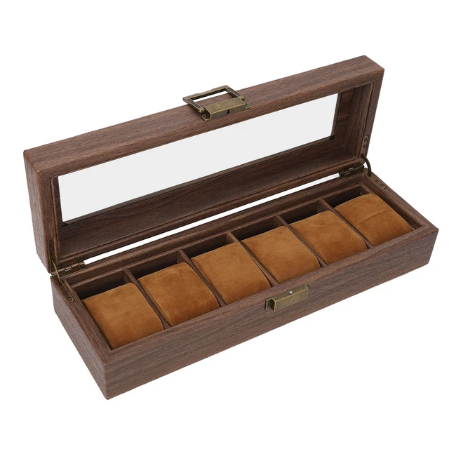 Boîte De Rangement Pour Montres En Cuir PU - 12 Montres, Avec Coussins - Dimensions Environ 30x20x8 Cm - 12