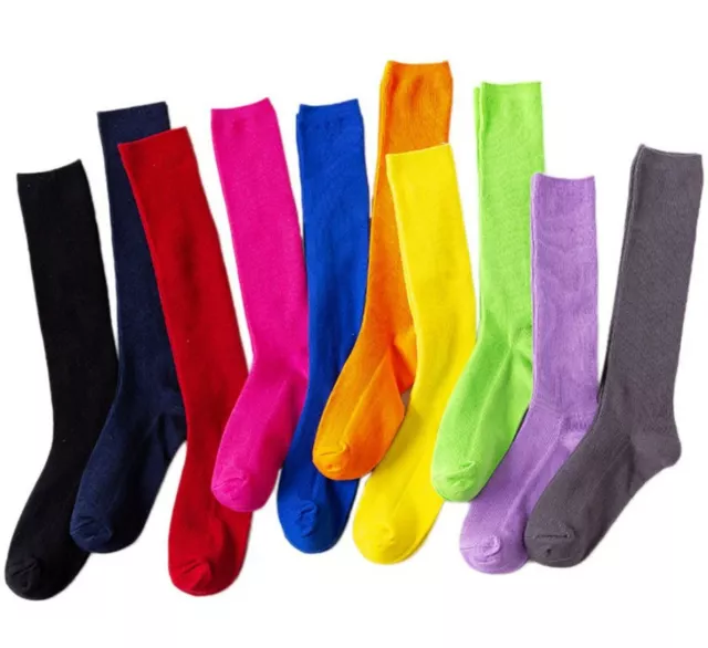 Women Girl Teen Warm Below Knees Colorful bright Stockings Tights Long Socks
