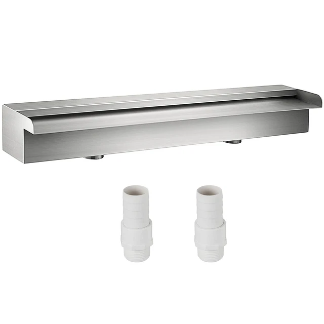 VEVOR Waterfall Pool Stainless Steel 23.6x4.5 in Cascade Fountain Garden Outdoor