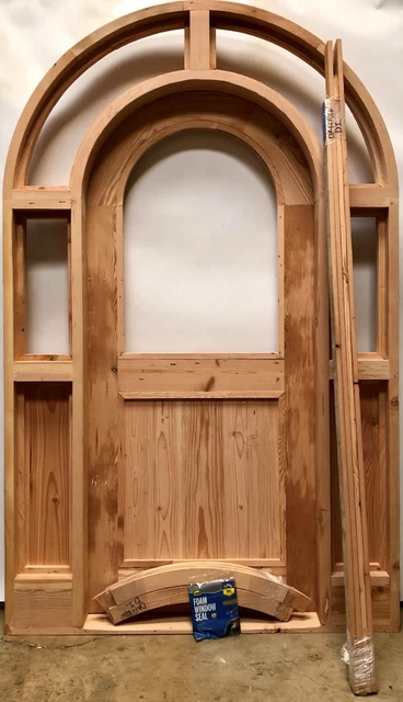 Rustic reclaimed lumber side lites door solid wood story book castle glass door 2