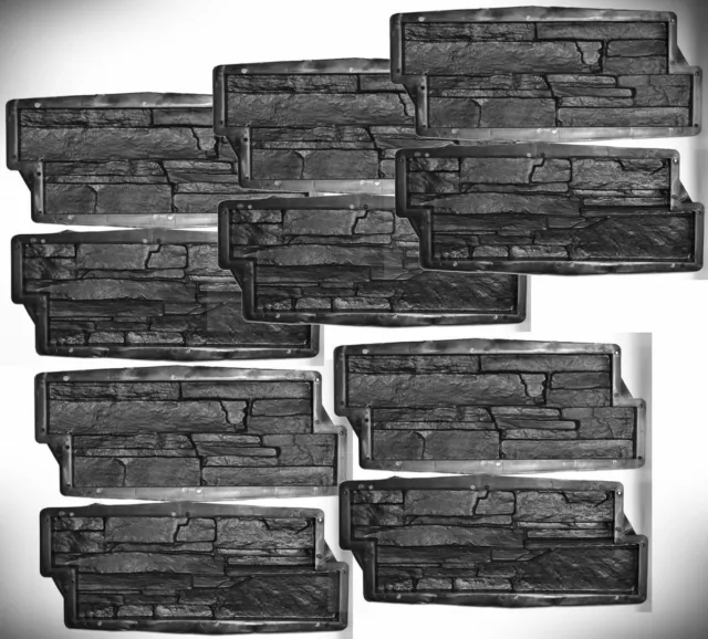 10 FORME - stampi per colata per parete calcestruzzo gesso - clinker / 1 m2  struttura in ardesia 310 EUR 71,00 - PicClick IT
