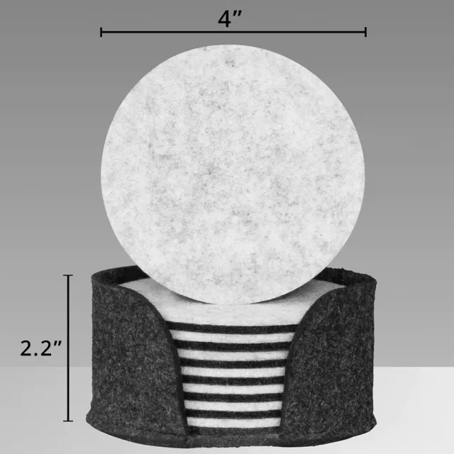 EMB 8PCS Round Felt Coasters Absorbent Heat Resistant Reusable Saucer Pad 3