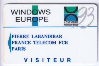 TEST SALON EXPO CARTE CARD . PAYS BAS 40U WANDELKAART INTERMEC 1997 BARCODE+NOM 