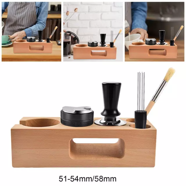 Espresso Tamping Stand Set Filtre à café en bois Tamper Holder Kits Barista