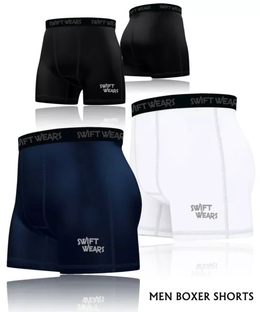 Swift Wears Herren Kompression Boxershorts Sport Slips hautdichte Passform Fitnessstudiohose