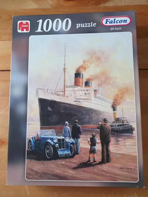 falcon deluxe Jumbo 1000 piece jigsaw Queen Mary Departure 1pc Missing