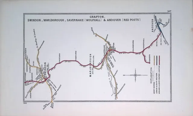 RCH DIAGRAM 107 (1906): Grafton, Swindon, Marlborough, Savenake & Andover