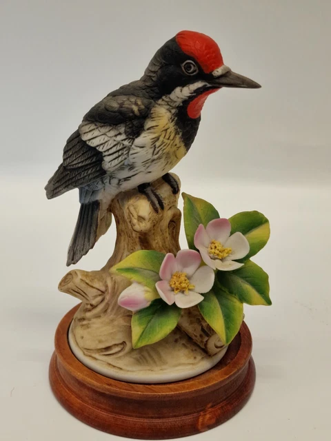 Ceramic 'Downy Woodpecker'  Figurine by Andrea 9386 Lovely Conditon - Ceramic