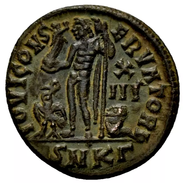 AA: Ancient Roman Coin - Licinius Jupiter. IOVI CONSERVATORI. Nice Detail! a1533