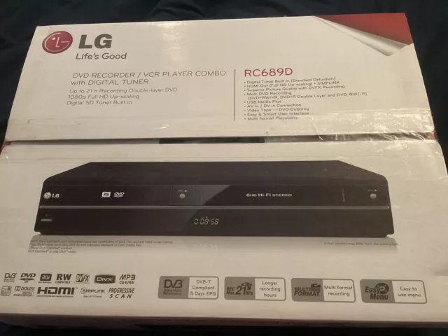 LG RC689D VCR DVD Recorder HDMI Convert From VHS To DVD NEW