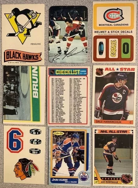 Vintage Hockey INSERTS -Unmarked CLs -Stickers, All-Stars, Team Cards +-YOU PICK