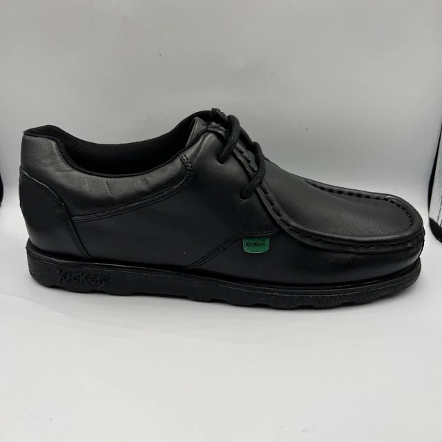 Kickers Fragma Lace Boys Black Leather School Shoes Size UK 6 US 6.5 EUR 39