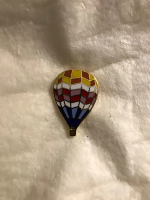 Vintage Hot Air Balloon Enamel Lapel Pin Tie Tack