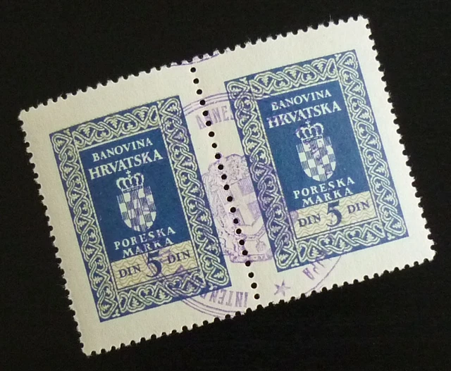 Fiume c1941 Italy WWII Croatia Yugoslavia MNH - Ovp. Revenue Stamps - 5 Din US 4