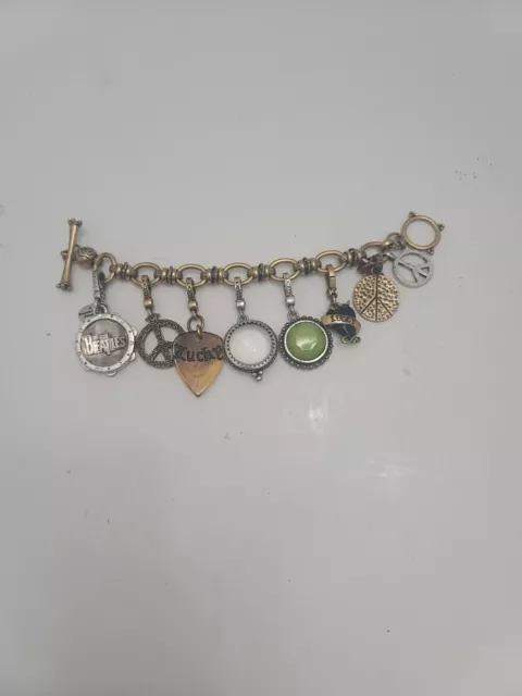 Genuine Lucky Brand The Beatles Collectors Jewelry Metal Charm Bracelet 8”