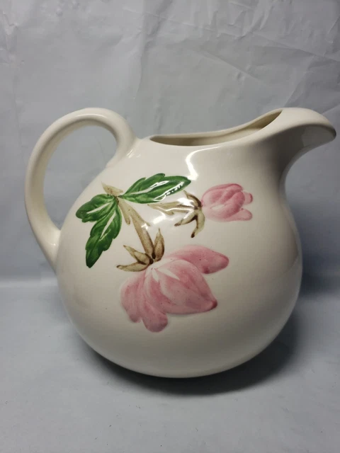 Continental Kilns Pitcher Hand Painted Rose Motif Pottery 2qt