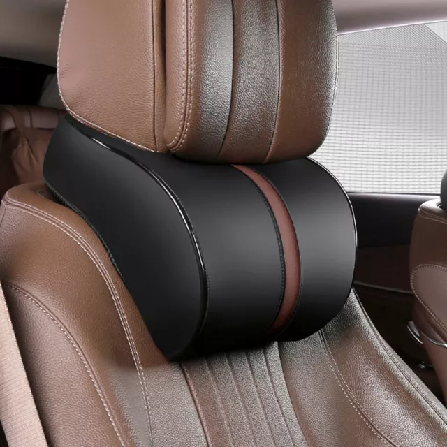 1x Car Seat Headrest Pad Memory Foam Synthetic Leather Neck Pillow Head Rest New