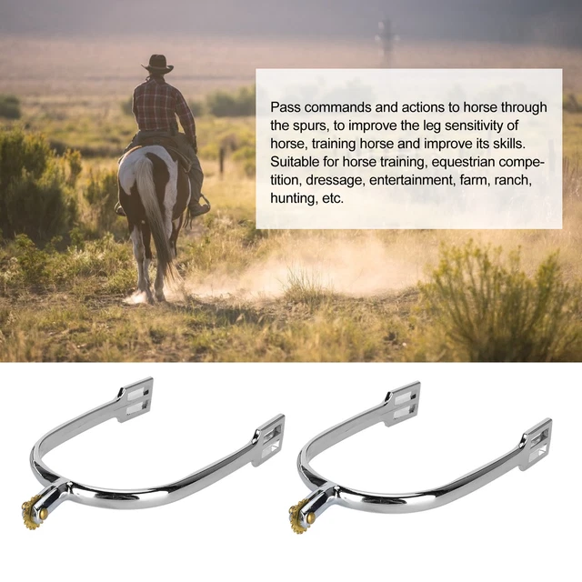 Horse Spurs Zinc Alloy EnglishStyle Riding Horse Accessory With Rotatable Co Hoi