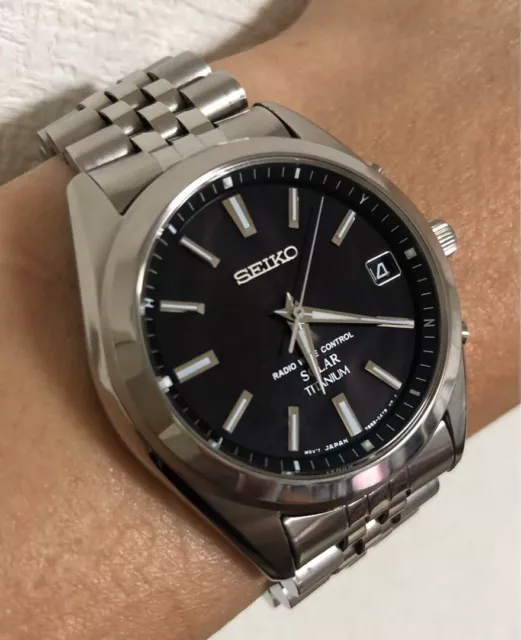 SEIKO SPIRIT SBTM217 Titanium Solar Radio Analog Men s Watch from Japan Used 430.54 PicClick