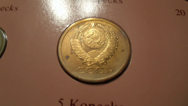Coin Sets of All Nations USSR Russia w/card 1976-1979 1 Ruble 1976 UNC 3