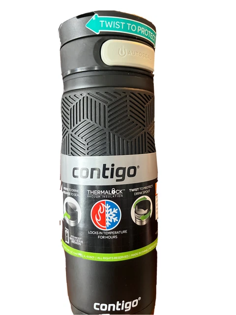 Contigo AUTOSEAL Transit Travel Mug 16oz Stainless w/ Black Lid No-Spill Thermos