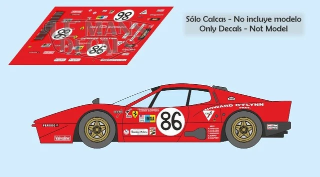 Decals Ferrari 275 GTB Le Mans 1968 - Adesivi Scala 1:24 1:32 1:43 1:18