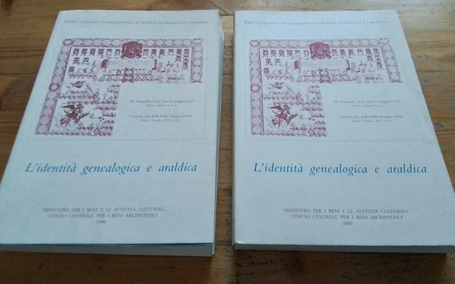 L'IDENTITA' GENEALOGICA E ARALDICA 2 VOLL, 2000, RC24mg26