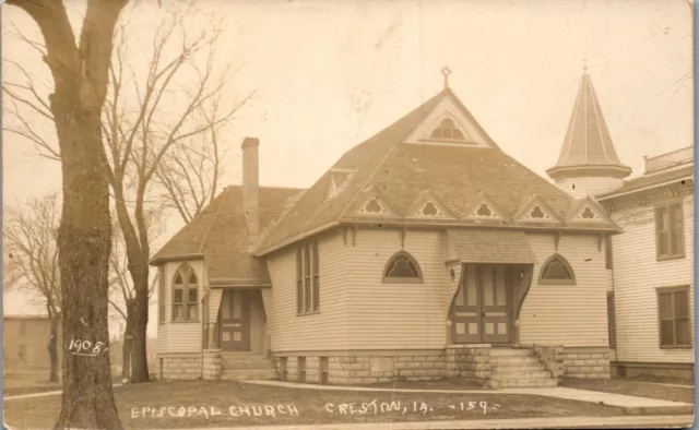 Episcopal Church, Creston, Iowa RPPC (1908)