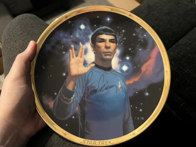Leonard Nimoy Signed Star Trek Collector’s Plate - Beckett Pass Guaranteed