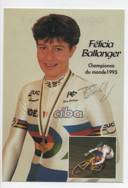 CYCLISME AUTOGRAPHE de FELICIA BALLANGER EN CHAMPIONNE DU MONDE
