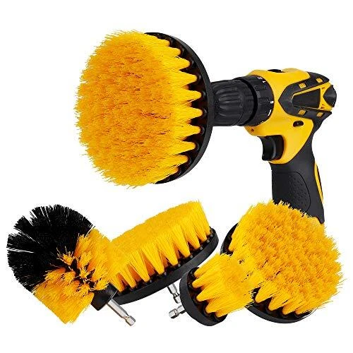 MaoXinTek Ensemble de Brosse de Nettoyage 4 Pièces Brosse pour Perceuse Voiture