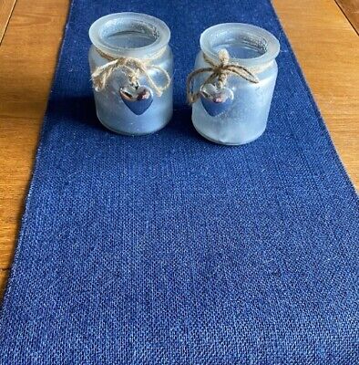 Navy Blue  Handmade 100% Natural Hessian Burlap Table Runner 28cm x 150cm