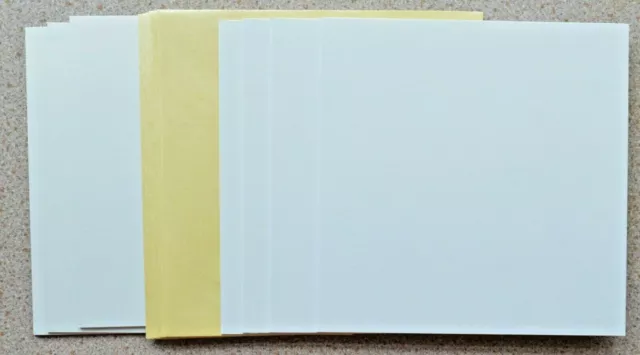 7 x 150mm Kartenrohlinge IN Glatt Weiß Karte Mit Perle Auster Umschläge Neu